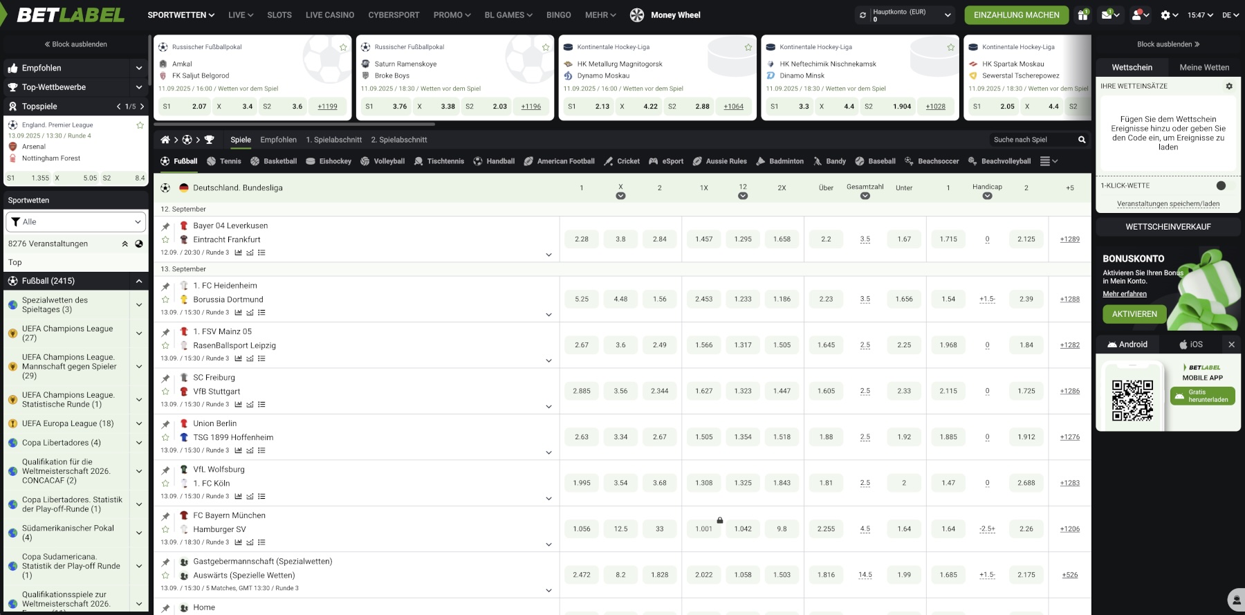 BetLabel Bundesliga Wetten