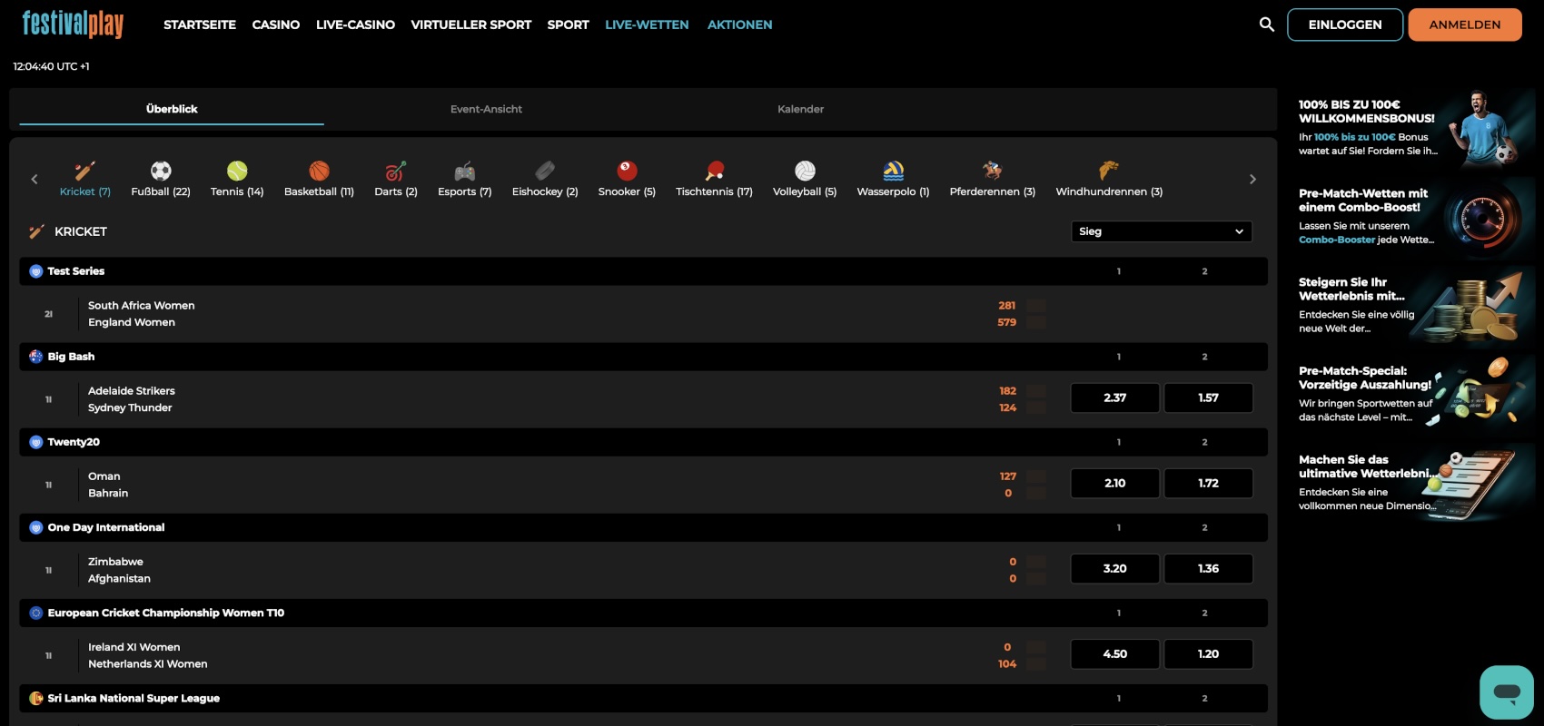 FestivalPlay Live-Wetten