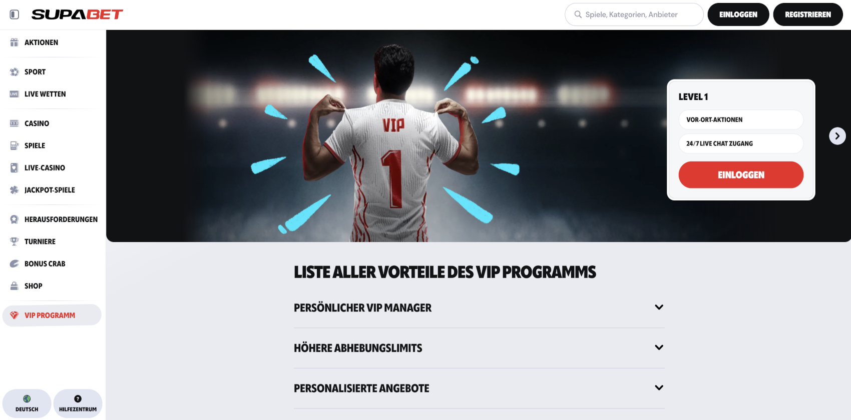 Supabet VIP-Programm