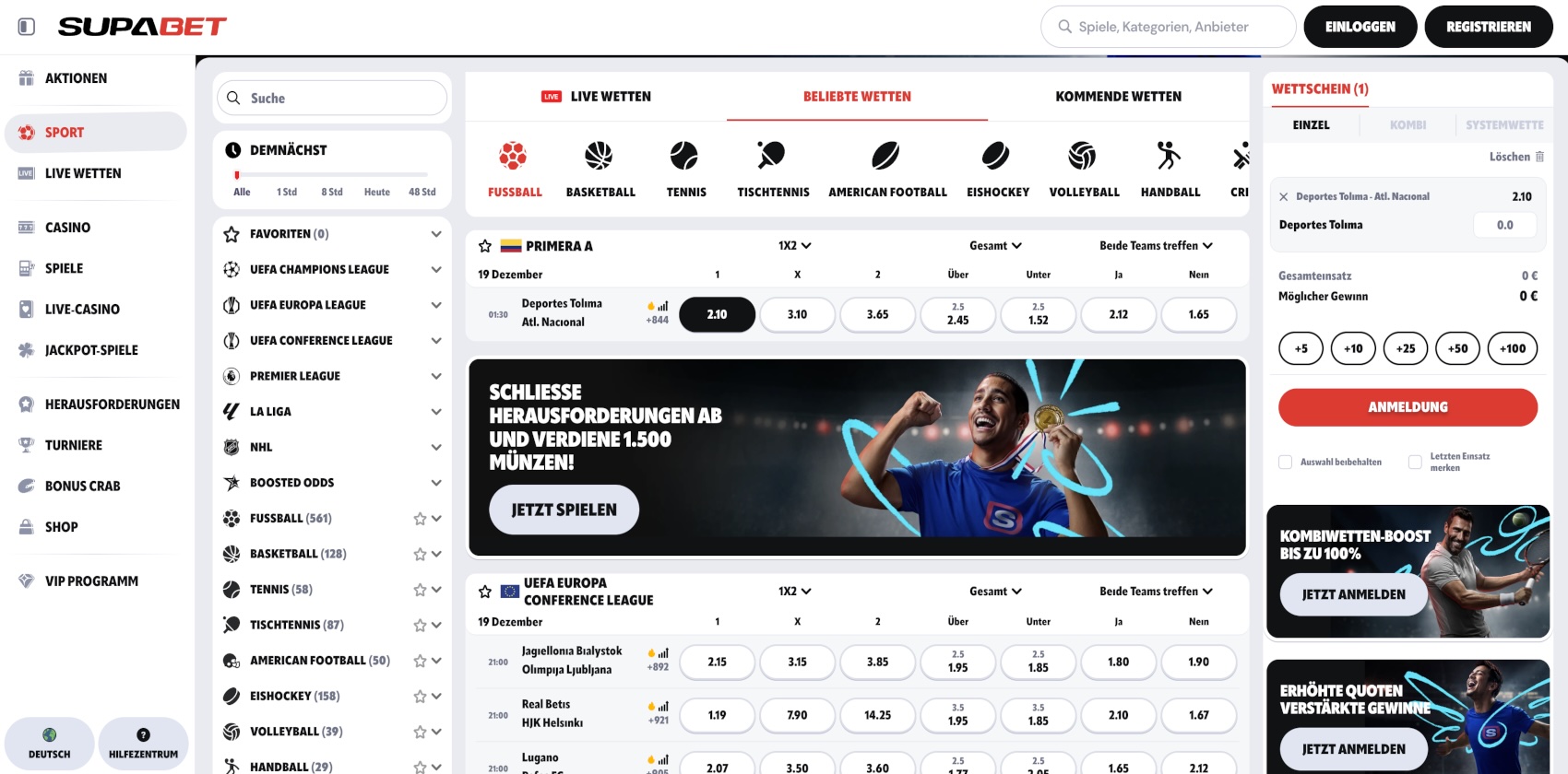 Supabet Sportwetten